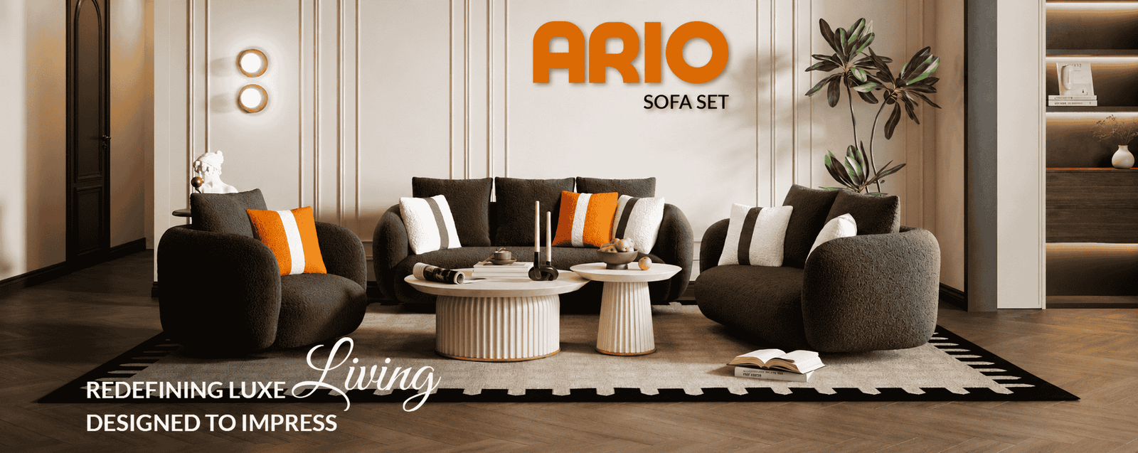 Arica modern sofa set collection by Wood & Wood Furniture