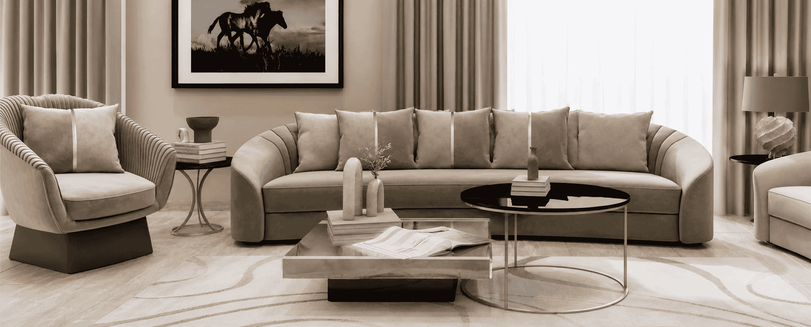Luxury living room sofa and coffee table furniture by Wood & Wood