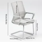 Modern Black Mesh Visitor Chair with White Frame - Image 2