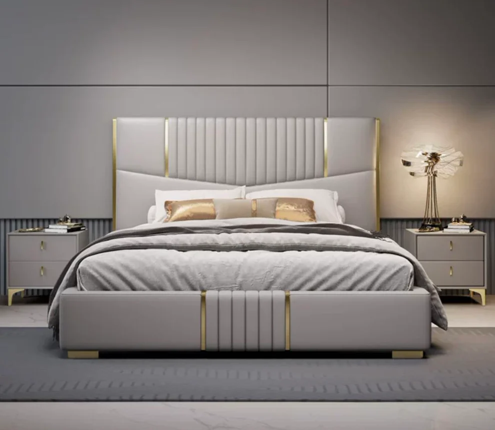 46 Italian Minimalist Leather Bedroom - Image 1