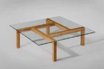 Glass Wood Coffee Table