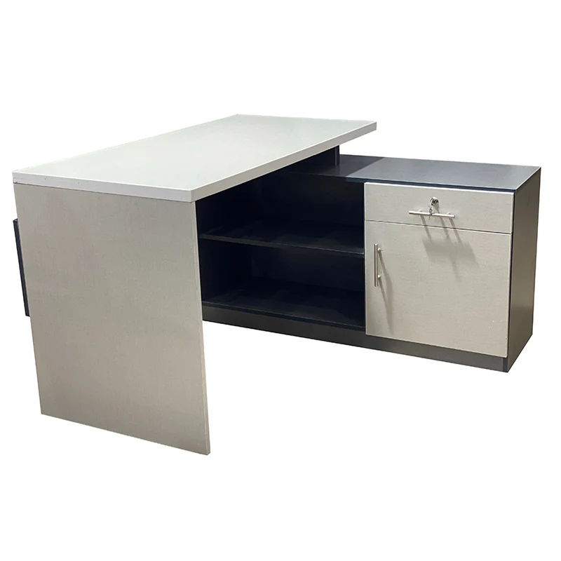 NovaCore Office Desk with Side Rack – Wood & Wood NovaCore Office Desk with Side Rack – Wood & Wood