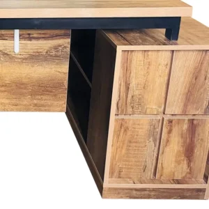 Modern IronEdge Executive Office Desk with Side Rack