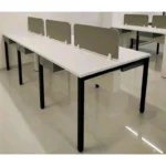 Vertex Workstation with laminated sheet top and powder-coated metal frame