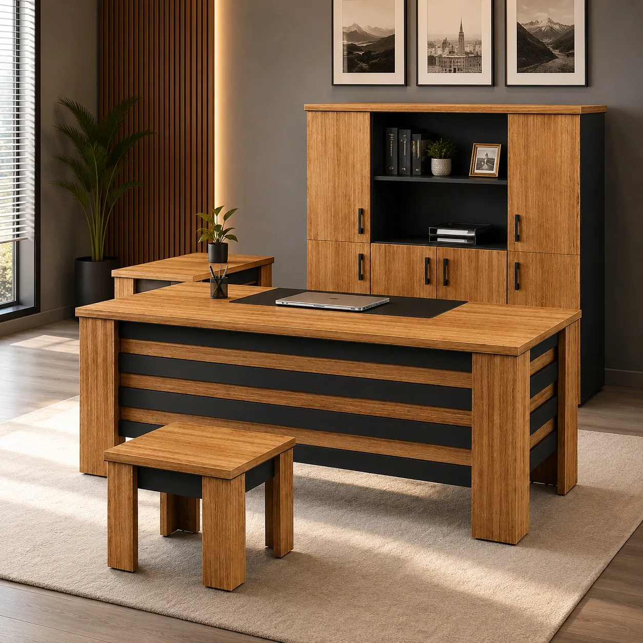 Elite Executive Office Set Elite Executive Office Set with side rack by Wood & Wood Lahore