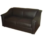 Black leather sofa